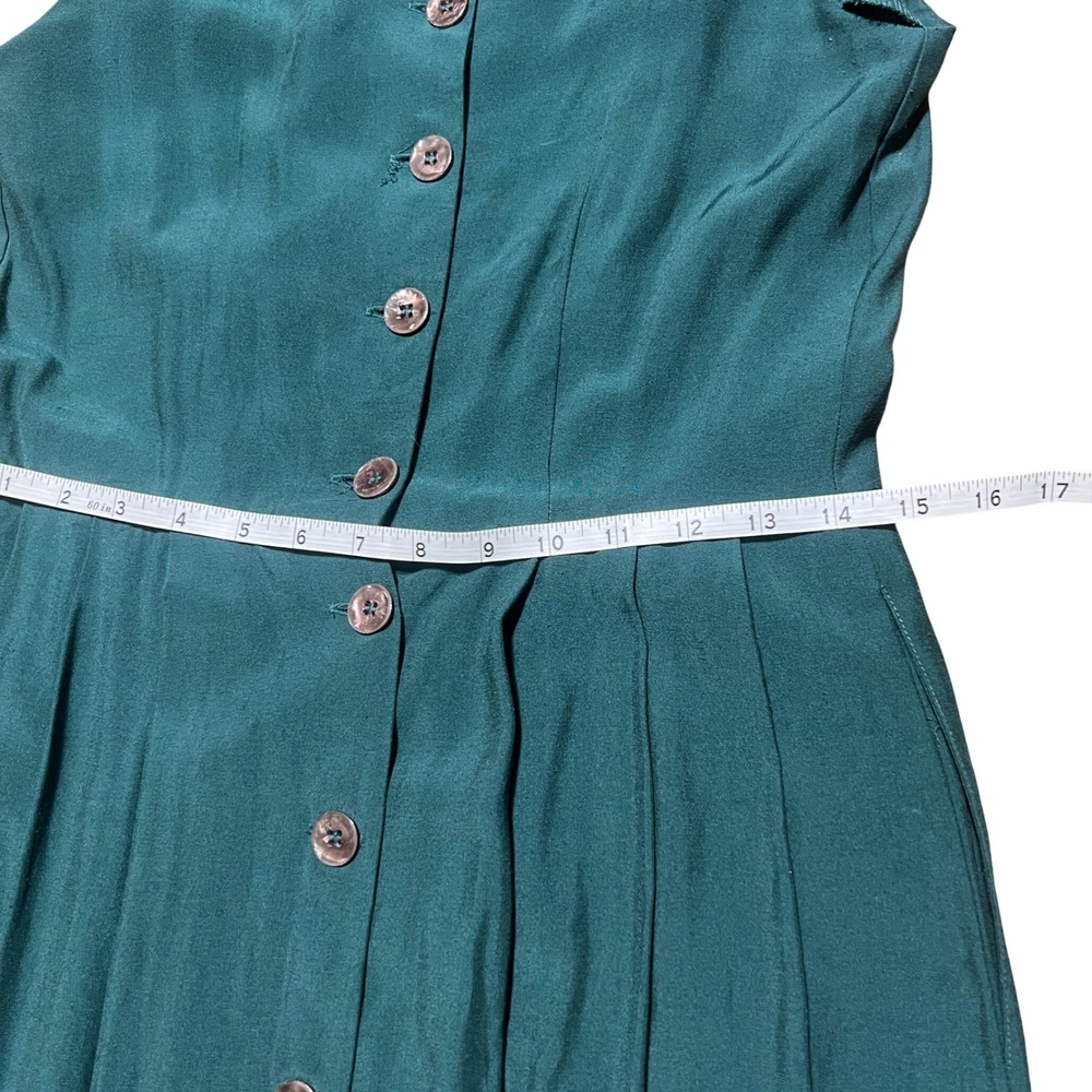 Vintage Green Button Down Maxi Dress with Blazer & Belt Outfit Boho Chic - Picture 4 of 7